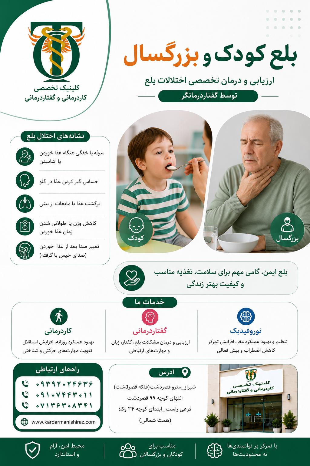 علل و درمان مشکلات بلع (دیسفاژی) در بزرگسالان و کودکان_گفتاردرمانگر شیراز